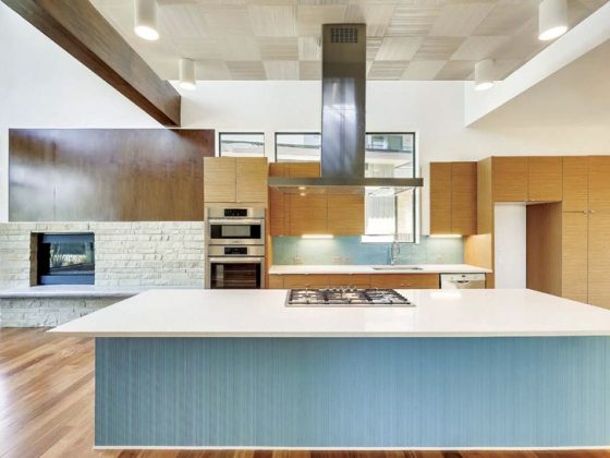 mid century paneling in a kitchen