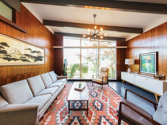 mid century modern living room