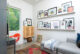 Studio room with framed prints in different colors and styles
