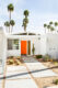 Palmer and Krisel home with breeze block and orange door