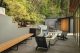 patio with firepit Boomerang House in Oregon
