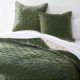 Juliet Agave velvet quilt and pillow shams