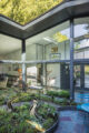 landscaping in outdoor atrium in 1962 MCM dream home in Omaha