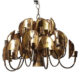 mid century brass brutalist chandelier