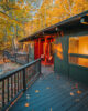 Red Front entry on mcm ranch deck house